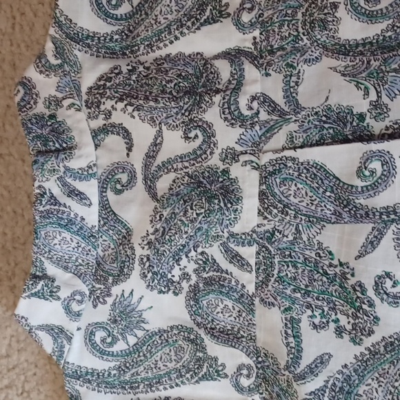 Croft&Barrow Paisley 3/4 Sleeve Button Down Top - Picture 13 of 14